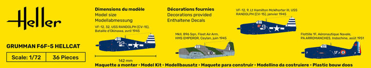 Heller 56272 STARTER KIT F6F Hellcat Bouwpakket Schaal 1:72