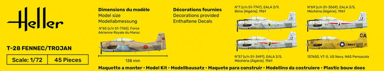 Heller 56279 STARTER KIT T-28 FENNEC / TROJAN Bouwpakket Schaal 1:72