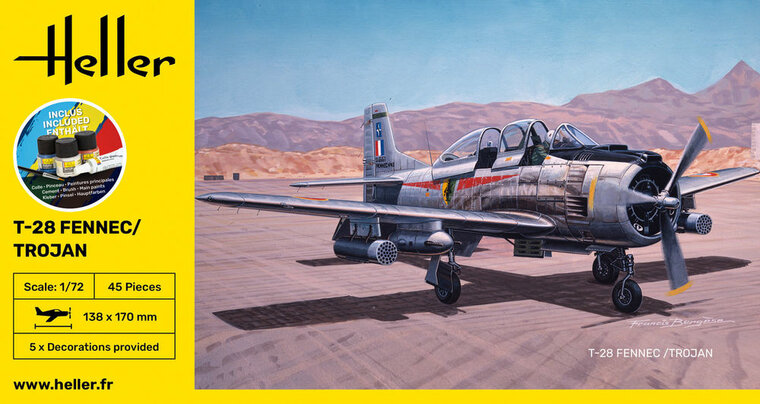 Heller 56279 STARTER KIT T-28 FENNEC / TROJAN Bouwpakket Schaal 1:72