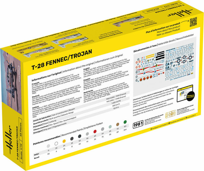 Heller 56279 STARTER KIT T-28 FENNEC / TROJAN Bouwpakket Schaal 1:72