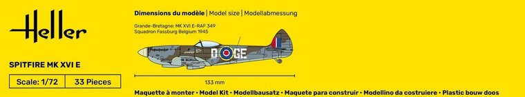Heller 56282 STARTER KIT Spitfire Bouwpakket Schaal 1:72