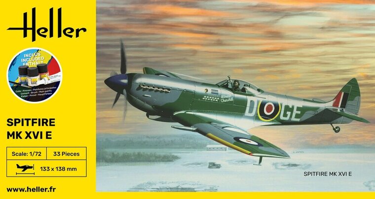 Heller 56282 STARTER KIT Spitfire Bouwpakket Schaal 1:72
