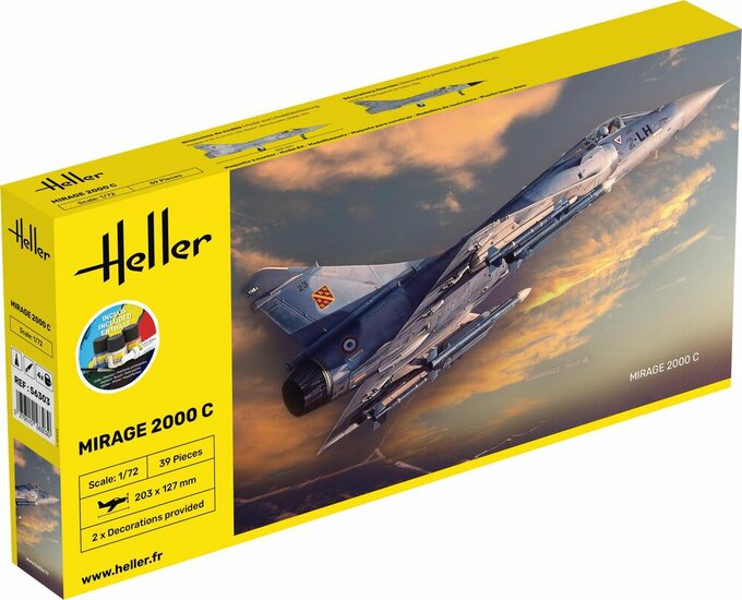 Heller 56303 STARTER KIT Mirage 2000 C Bouwpakket Schaal 1:72