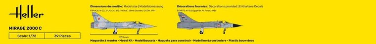 Heller 56303 STARTER KIT Mirage 2000 C Bouwpakket Schaal 1:72
