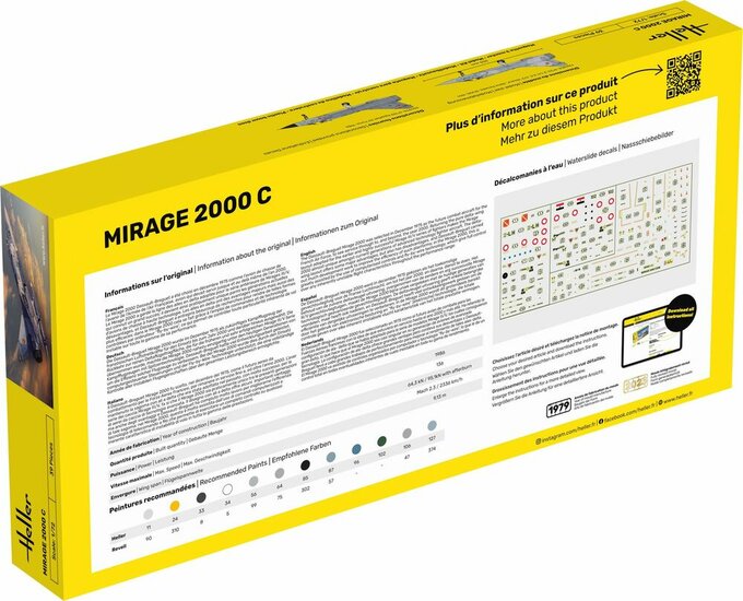 Heller 56303 STARTER KIT Mirage 2000 C Bouwpakket Schaal 1:72