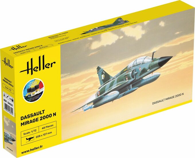 Heller 56321 STARTER KIT Mirage 2000 N Bouwpakket Schaal 1:72