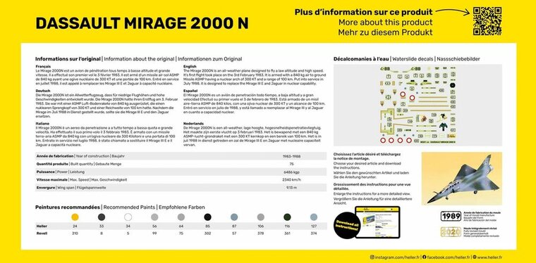 Heller 56321 STARTER KIT Mirage 2000 N Bouwpakket Schaal 1:72