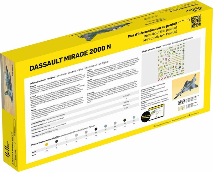 Heller 56321 STARTER KIT Mirage 2000 N Bouwpakket Schaal 1:72