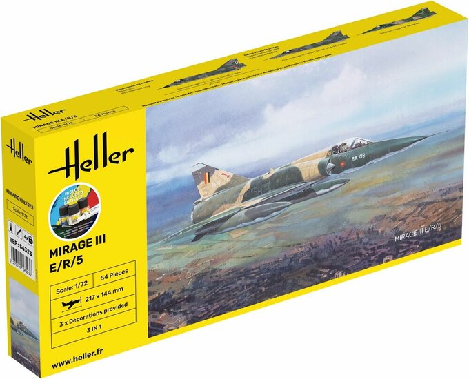 Heller 56323 STARTER KIT Mirage III E Bouwpakket Schaal 1:72