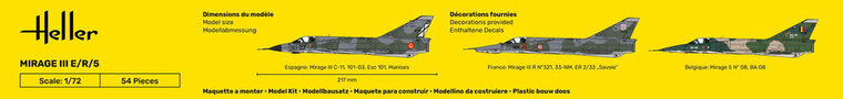 Heller 56323 STARTER KIT Mirage III E Bouwpakket Schaal 1:72