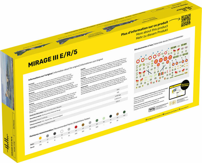 Heller 56323 STARTER KIT Mirage III E Bouwpakket Schaal 1:72