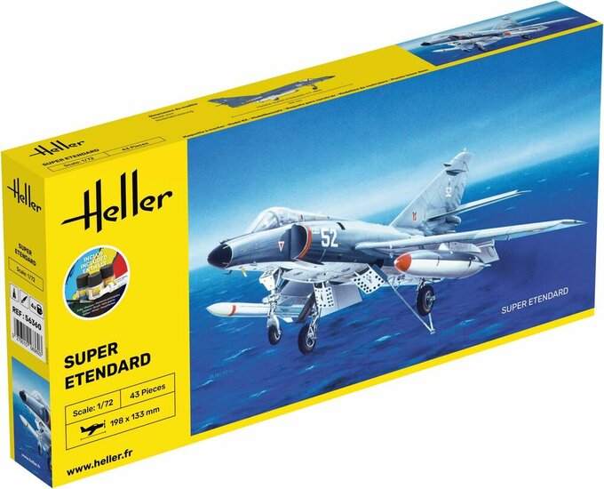 Heller 56360 STARTER KIT Super Etendard Bouwpakket Schaal 1:72