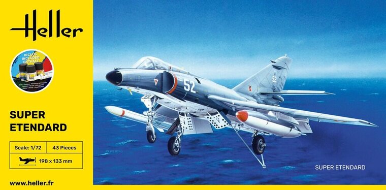 Heller 56360 STARTER KIT Super Etendard Bouwpakket Schaal 1:72