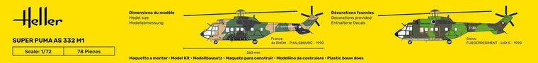 Heller 56367 STARTER KIT Super Puma AS 332 M0 Bouwpakket Schaal 1:72