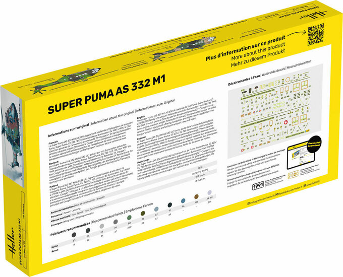 Heller 56367 STARTER KIT Super Puma AS 332 M0 Bouwpakket Schaal 1:72