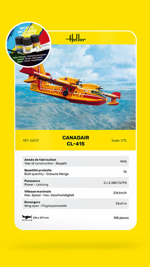 Heller 56370 STARTER KIT Canadair CL-415 Bouwpakket Schaal 1:72