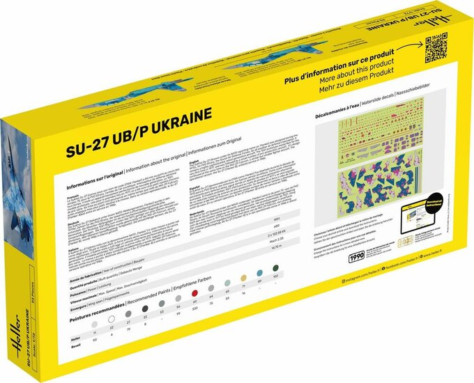 Heller 56371 STARTER KIT SU-27 UB/P Ukraine Bouwpakket Schaal 1:72