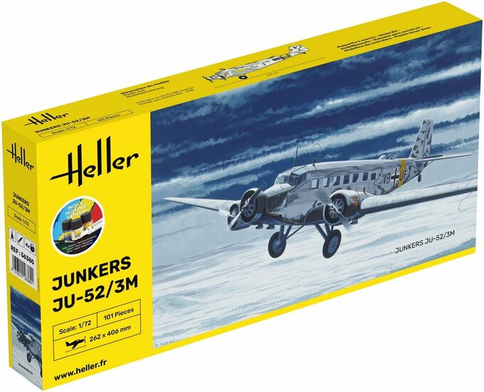 Heller 56380 STARTER KIT Ju-52/3m Bouwpakket Schaal 1:72