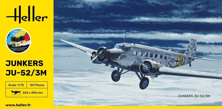 Heller 56380 STARTER KIT Ju-52/3m Bouwpakket Schaal 1:72