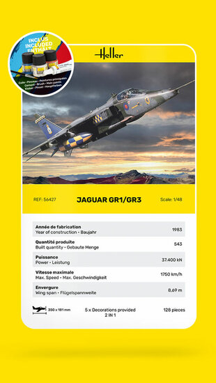 Heller 56427 STARTER KIT Jaguar GR1/GR3 Bouwpakket Schaal 1:48