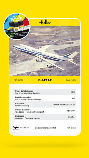 Heller 56459 STARTER KIT B-747 AF Bouwpakket Schaal 1:125