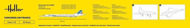 Heller 56469 STARTER KIT Concorde AF Bouwpakket Schaal 1:72