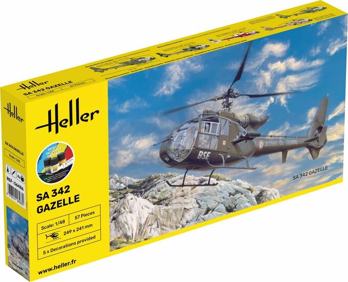 Heller 56486 STARTER KIT SA 342 Gazelle Bouwpakket Schaal 1:48