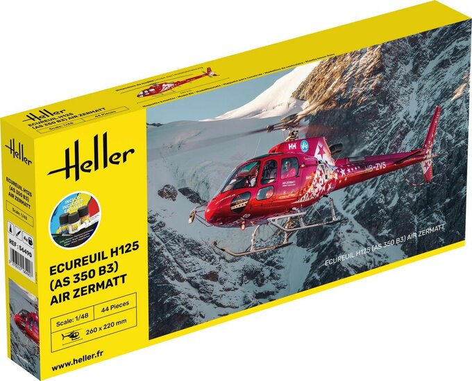 new48-Heller 56490 STARTER KIT AS350 B3 Ecureuil Bouwpakket Schaal 1:48