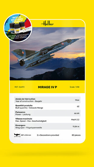 Heller 56493 STARTER KIT Mirage IV P Bouwpakket Schaal 1:48
