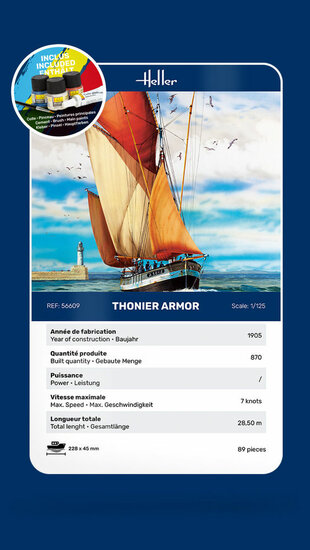 Heller 56609 STARTER KIT Thonier Armor Bouwpakket Schaal 1:125