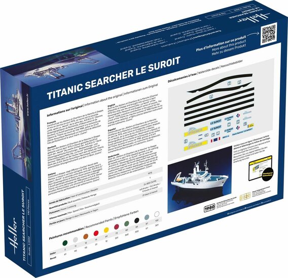 Heller 56615 STARTER KIT Titanic Searcher Le Suroit Bouwpakket Schaal 1:200