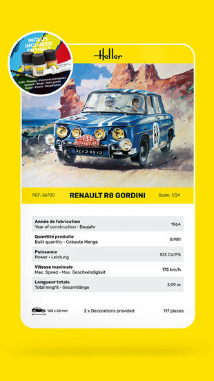 Heller 56700 STARTER KIT Renault R8 Gordini Bouwpakket Schaal 1:24