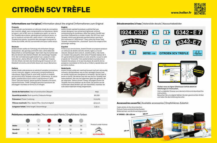 Heller 56702 STARTER KIT Citroen Trefle Bouwpakket Schaal 1:24