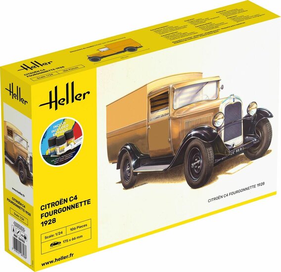Heller 56703 STARTER KIT Citroen C4 Fourgonnette 1926 Bouwpakket Schaal 1:24