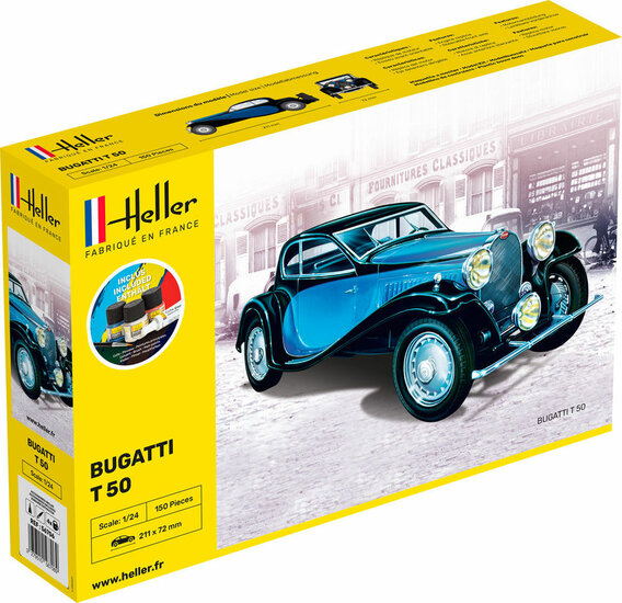 Heller 56706 STARTER KIT Bugatti T 50 Bouwpakket Schaal 1:24