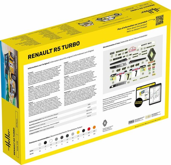 Heller 56717 STARTER KIT Renault R5 Turbo Bouwpakket Schaal 1:24