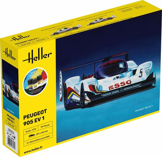 Heller 56718 STARTER KIT Peugeot 905 EV 1 Bouwpakket Schaal 1:24