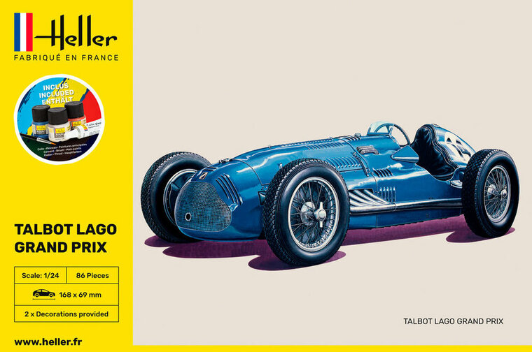 Heller 56721 STARTER KIT Talbot Lago Grand Prix Bouwpakket Schaal 1:24