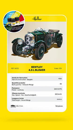 Heller 56722 STARTER KIT Bentley Blower Bouwpakket Schaal 1:24