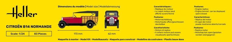Heller 56729 STARTER KIT Citroen B14 Normande Bouwpakket Schaal 1:24