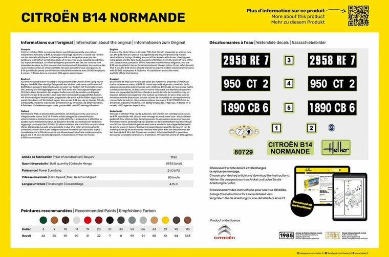 Heller 56729 STARTER KIT Citroen B14 Normande Bouwpakket Schaal 1:24