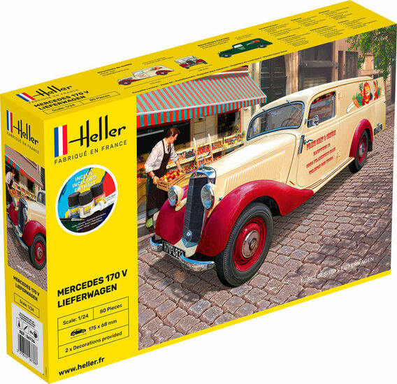 Heller 56736 STARTER KIT MB 170 Lieferwagen Bouwpakket Schaal 1:24
