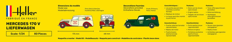 Heller 56736 STARTER KIT MB 170 Lieferwagen Bouwpakket Schaal 1:24