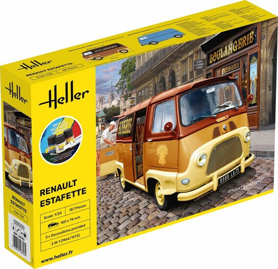 Heller 56743 STARTER KIT RENAULT Estafette New Mould Bouwpakket Schaal 1:24