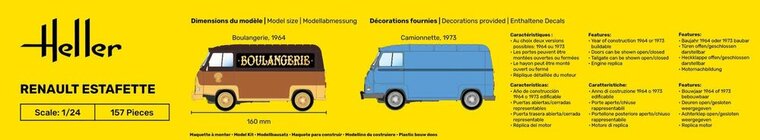 Heller 56743 STARTER KIT RENAULT Estafette New Mould Bouwpakket Schaal 1:24