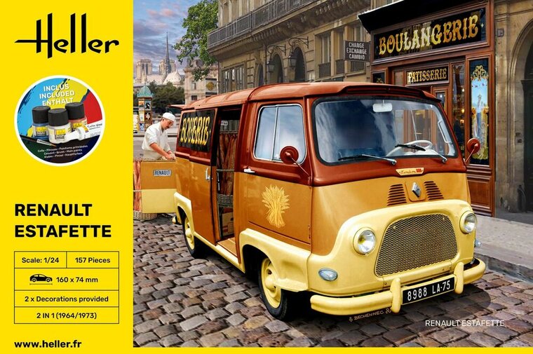 Heller 56743 STARTER KIT RENAULT Estafette New Mould Bouwpakket Schaal 1:24