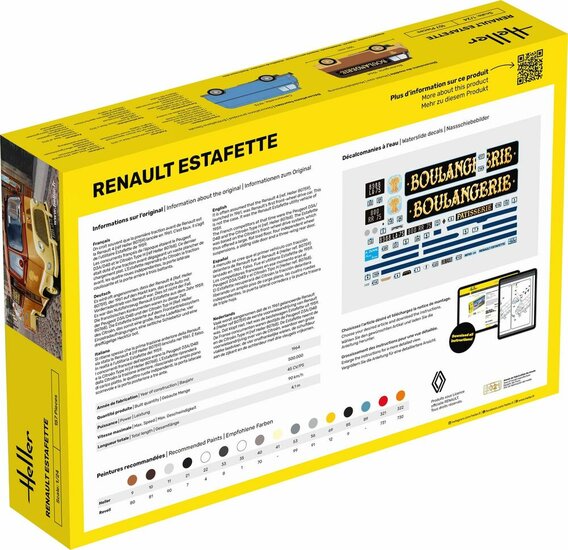 Heller 56743 STARTER KIT RENAULT Estafette New Mould Bouwpakket Schaal 1:24