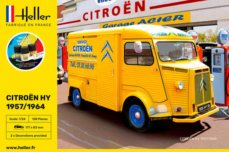 Heller 56744 STARTER KIT CITROEN HY 1957/1964 Bouwpakket Schaal 1:24