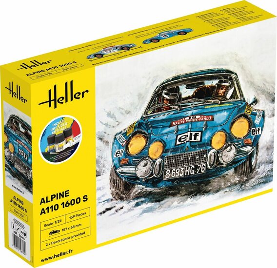 Heller 56745 STARTER KIT Alpine A110 (1600) Bouwpakket Schaal 1:24