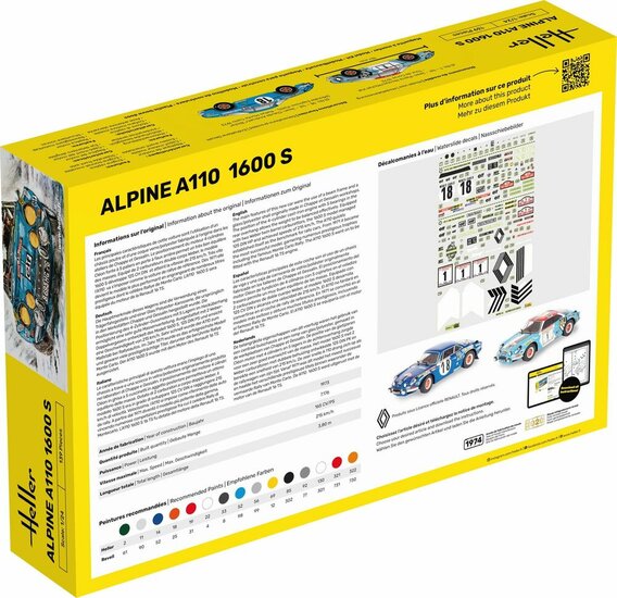 Heller 56745 STARTER KIT Alpine A110 (1600) Bouwpakket Schaal 1:24